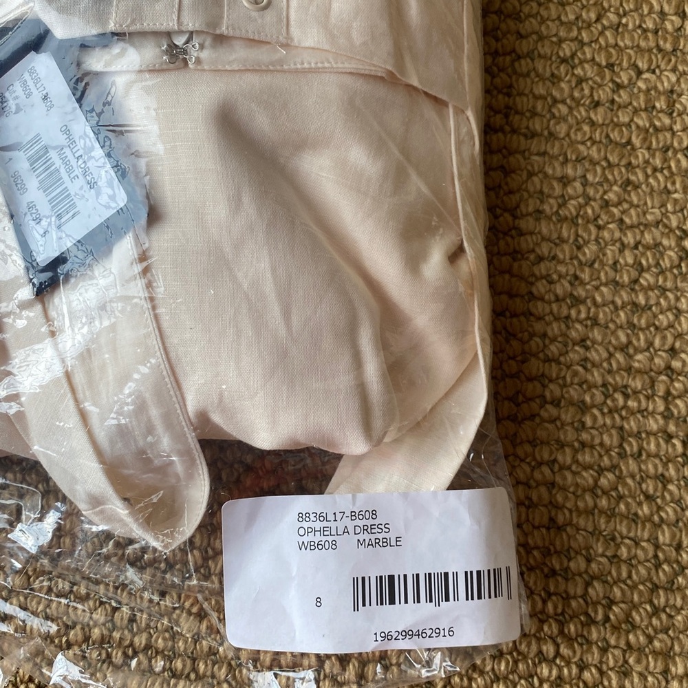 Paige Ophelia linen and cotton Cream Sleeveless Midi Dress NWT - Picture 8 of 8